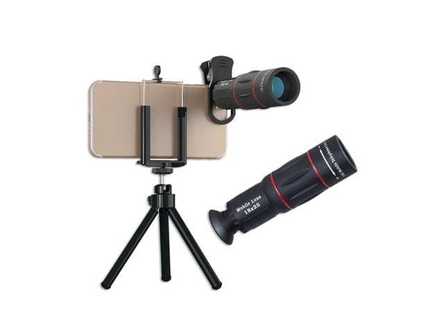 [아이폰 줌렌즈] 저렴한 가격 스마트폰 휴대폰 고화질 망원렌즈 + 삼각대 세트 EPL-18X 콘서트장 경기장 망원카메라 FDC휴대용 18x 고배율망원경 단망경 HD망원렌즈