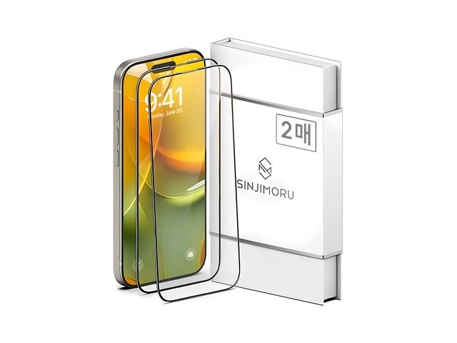 [아이폰16프로 강화유리] 이 제품 어때요? 신지모루 풀커버 하이브리드 강화유리 휴대폰 액정보호필름 2매입