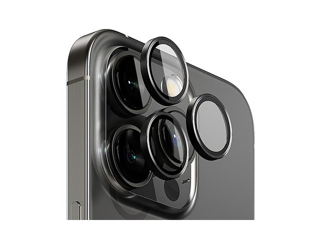 [아이폰 15 프로 카메라 렌즈 보호] 착용하면 멋진 빅쏘 빛번짐 방지 부착가이드 아이폰 후면 카메라 렌즈 링 강화유리 휴대폰 보호필름 블랙